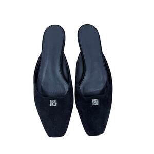 TOTEME Womens Suede Mules Size 38 US 7.5 Black Minimalist Flats Casual